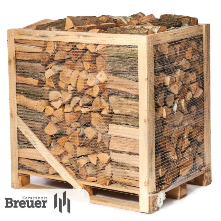 1 RM PREMIUM Laubholz Mix Brennholz | 25cm | kammergetrocknet | auf Palette | 500kg | Kaminholz | 1,6 SRM