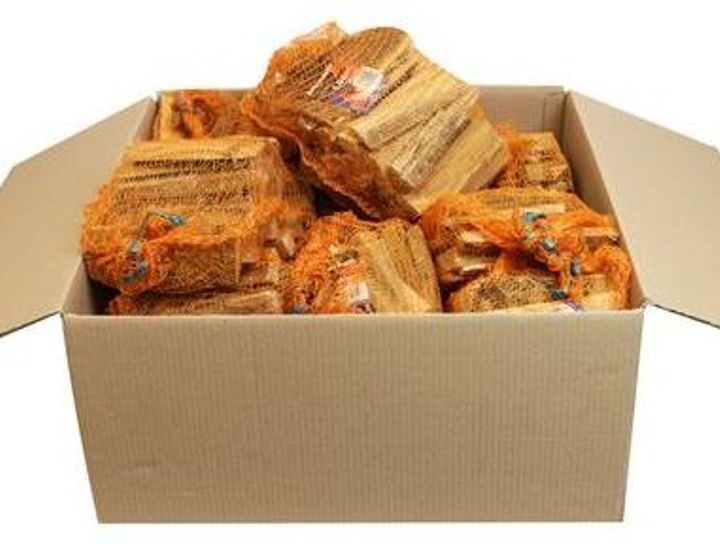 Anfeuerholz Kiefer im 5,0 dm³ Netz – 24,3 kg für Kamin und Ofen – Ansicht 1
