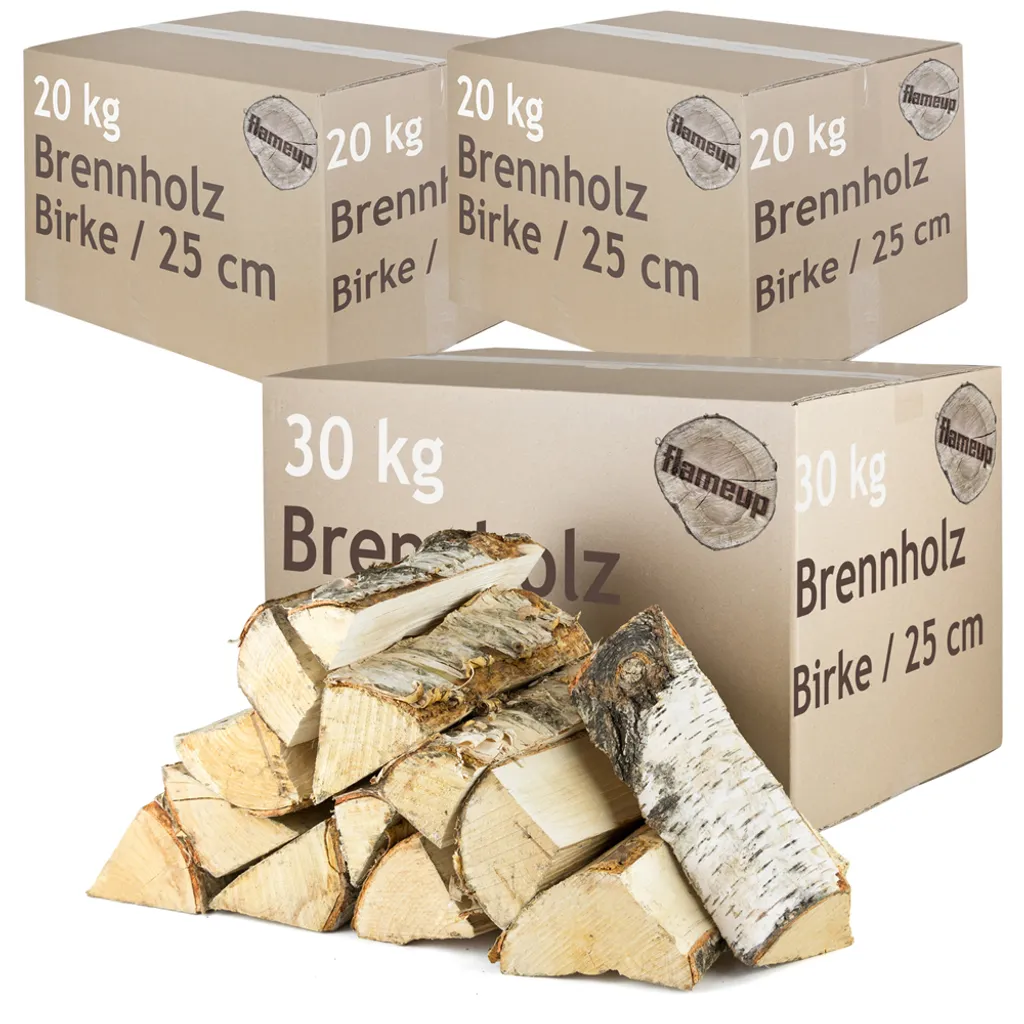 Brennholz Birkenholz Holz 90 kg Birke Für und Kaminofen Feuerschale