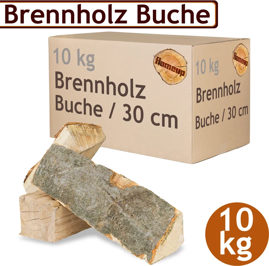 Brennholz Kaminholz Holz 10 kg Für Ofen und Kamin Kaminofen Feuerschale Grill Buche Feuerholz Buchenholz Holzscheite Wood 30 cm Flameup