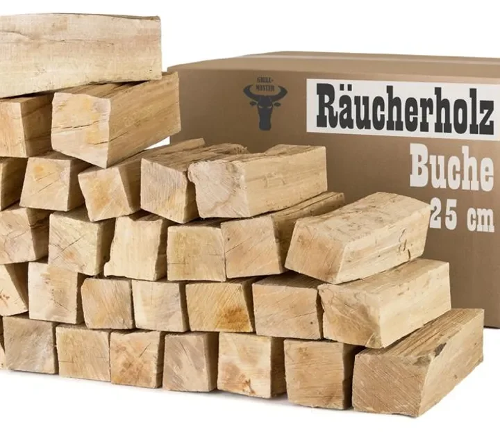Buche Smoker Holz Räucherholz Brennholz 30 kg Buchenholz ohne Rinde 25 cm Kaminholz Smoke Feuerholz Grillen Wood BBQ Rauch Raeuchern Smokewood Grillmaster