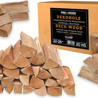 Deko Holzscheite Buche ohne Rinde 20 kg Premium Dekoholz Kaminholz Brennholz Grillholz