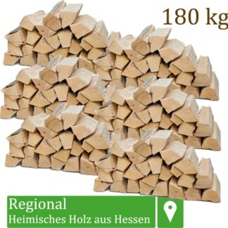 Flameup Buchenbrennholz 180 kg – Ofenfertig geschnittene Holzscheite (25 cm) – Ansicht 1