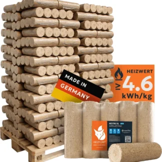 Heizfuxx Nestro XL Blue Holzbriketts Weichholz 10kg x 96 Gebinde 960kg Palette