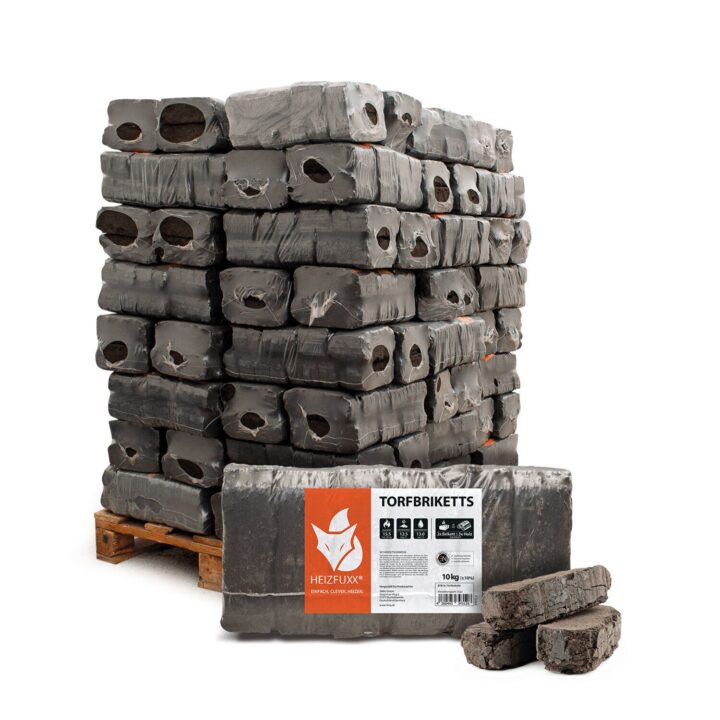Heizfuxx Torfbriketts Braunkohle Torfkohle 10kg x Palette | 10kg