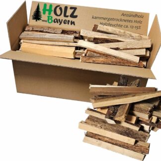 Hochwertiges Anzündholz 21kg – Trocken, Insektenfrei, 20cm Scheitlänge – Ansicht 1