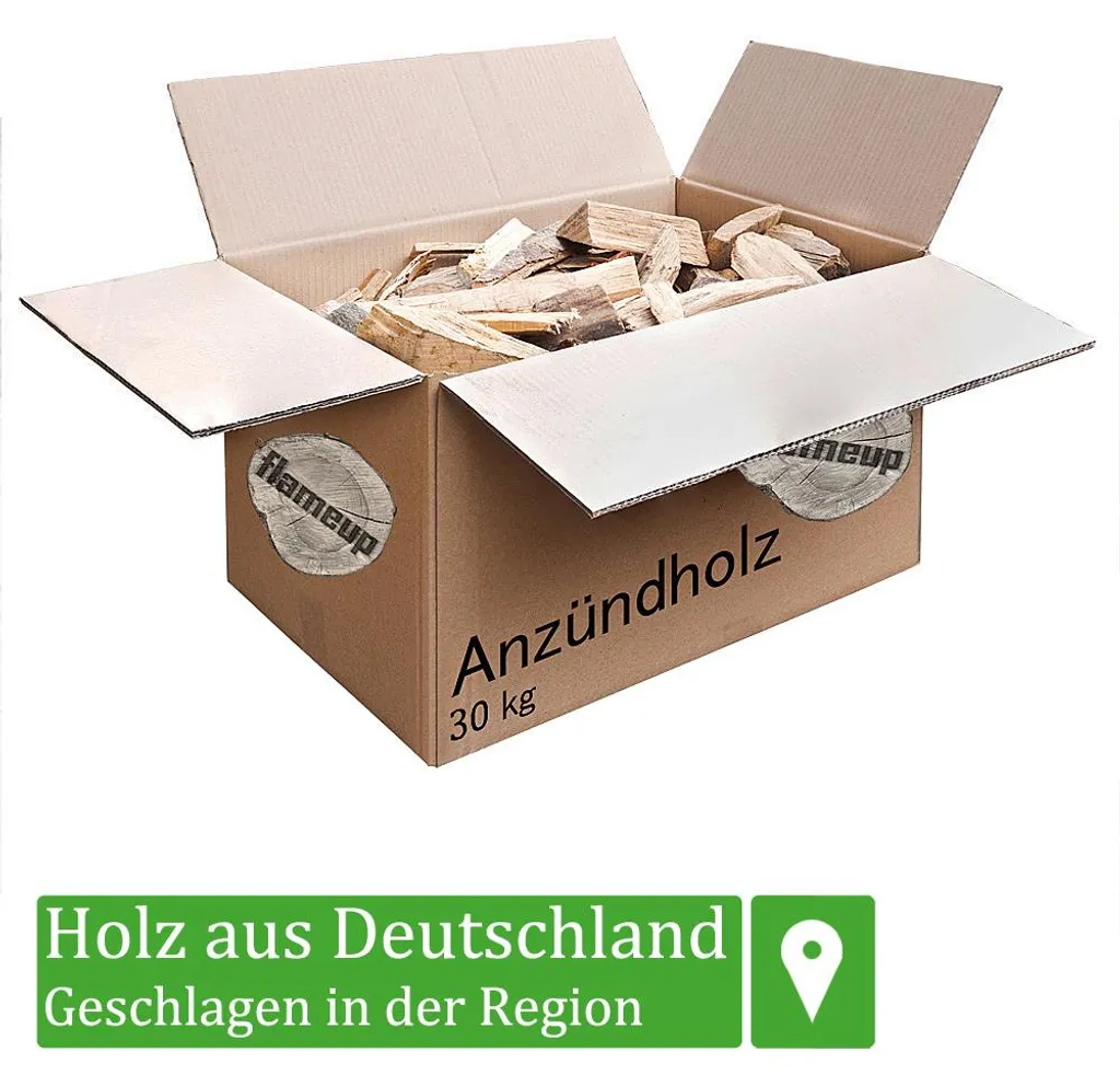 Holz Kaminanzünder Anzündholz Brennholz Anmachholz Buche Anfeuerholz Grill 30 kg Kaminholz Anzünder Anzuendholz zum Feuer machen Zubehör Outdoor flameup