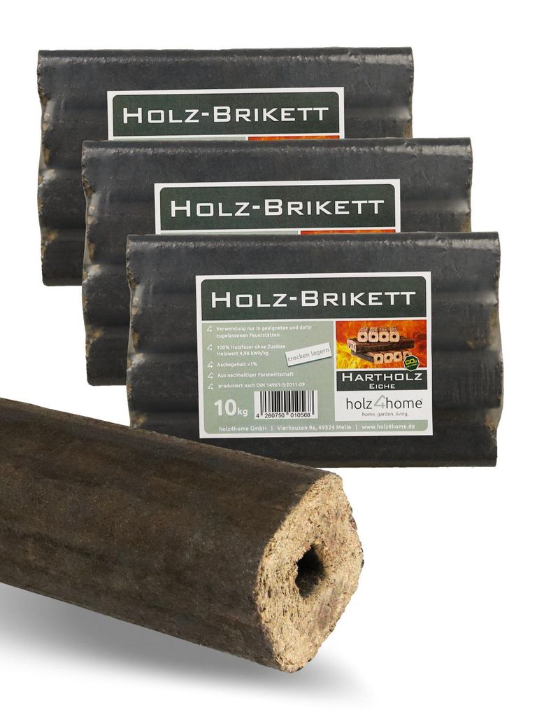 holz4home Pini Kay Eichenbriketts 30 kg – Hochwertige Brennholzbriketts für Kamin und Ofen – Ansicht 1
