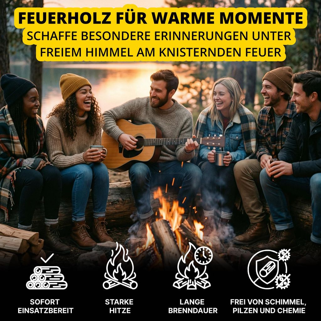Neandertaler Feuer 2 Raummeter Buchenholz für Kamin und Grill - 25 cm Scheitlänge – Ansicht 5