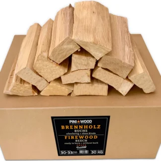 PINI Grillholz OHNE RINDE Buche 30 Kg Brennholz 30-33 cm für Pizzaofen Grill Smoker Kamin Feuerschale