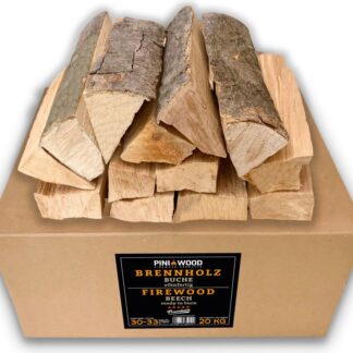 PINI Ofenfertiges Buchenbrennholz, 20 kg, Scheitlänge 30-33 cm für Kamin und Grill – Ansicht 1