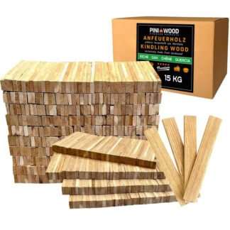 Premium Eichen-Anzündholz 15 kg – Hochwertiges Anfeuerholz für Kamin und Grill – Ansicht 1