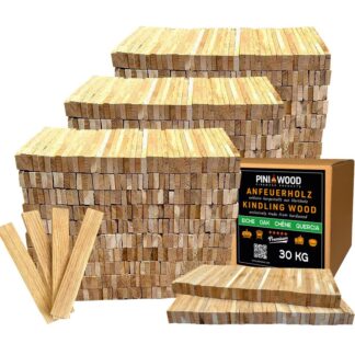 Premium Eichen Anzündholz, 30 kg – Langanhaltendes Feuer für Kamin und Grill – Ansicht 1