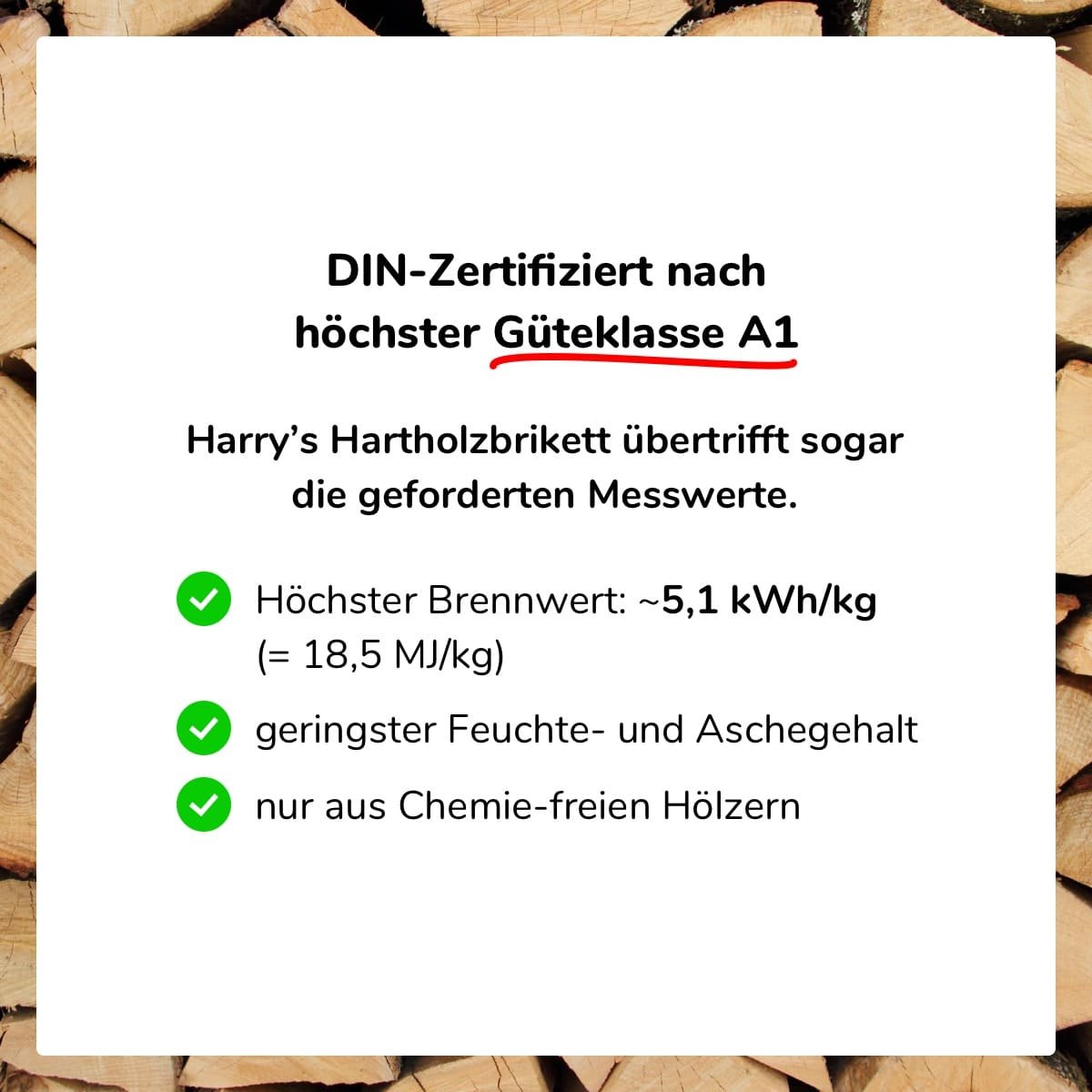 Premium-Holzbriketts 960kg auf Palette | 960kg – Kaminofen