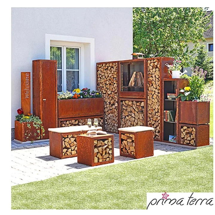 Prima terra Kaminholzregal Edelrost – Kaminofen