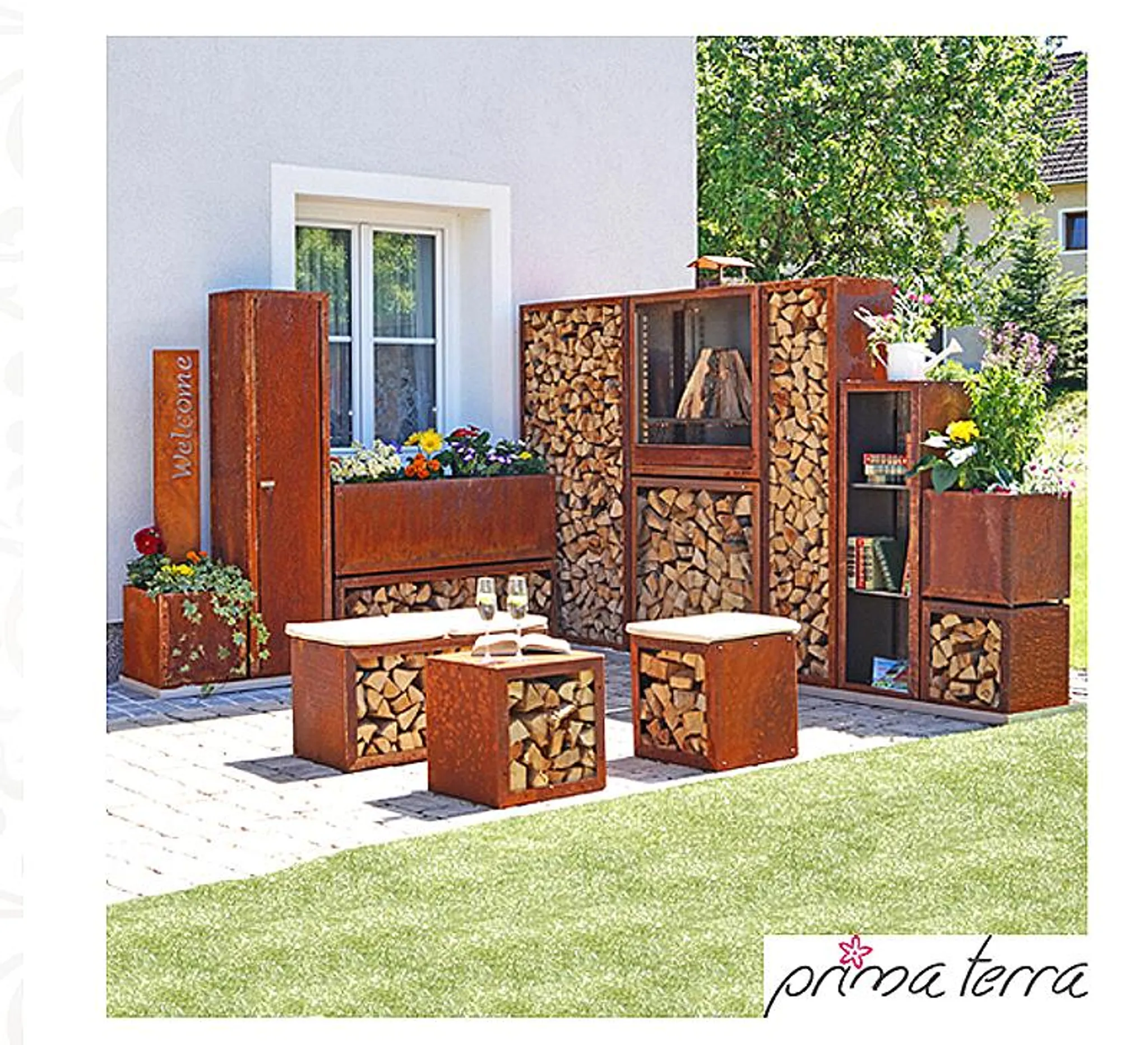 Prima terra Kaminholzregal Edelrost – Kaminofen